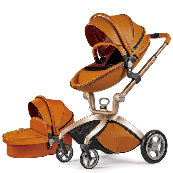 Essential Companion Baby Stroller Height-Adjustable Seat and Reclining Baby Car - Brown