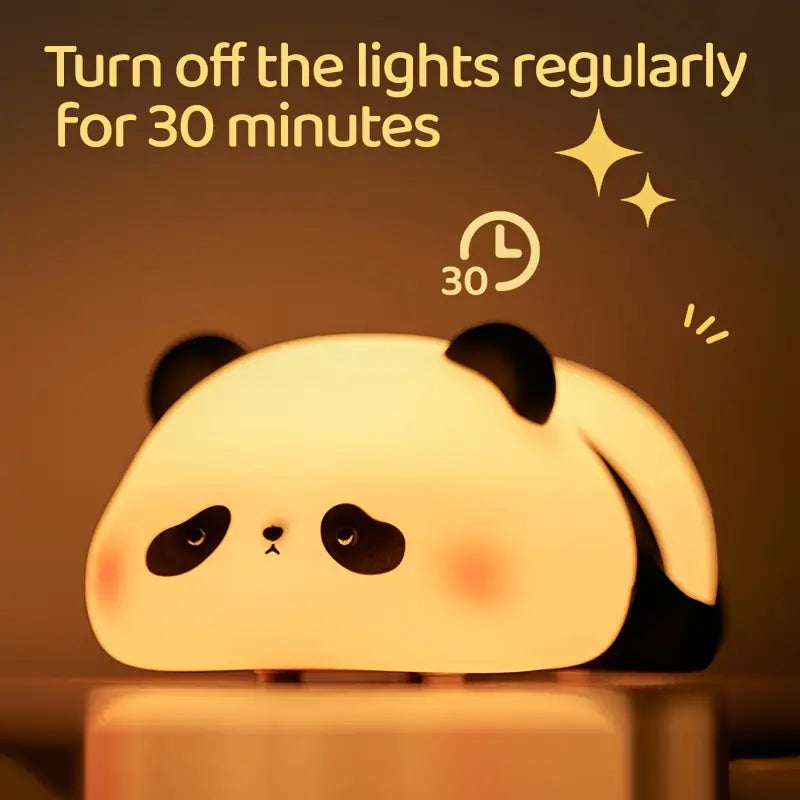 Night Light Adorable Panda Led With Touch Control-Dimmable, Usb Rechargeable Desk Lamp