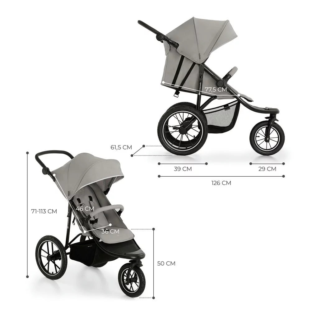 HELSI Actively Outdoor Pushchair 3 wheel for active lifestyle - Gray  ?????DELETE