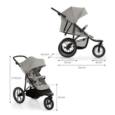 HELSI Actively Outdoor Pushchair 3 wheel for active lifestyle - Gray  ?????DELETE