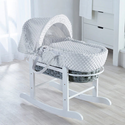 Baby Elegant Waffle Wicker Moses White Basket