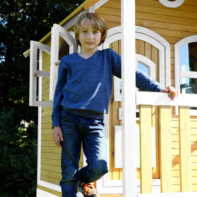 Kids Outdoor Wood Luxury Playhouse Cubbyhouse AXI 349cm W x 212cm D