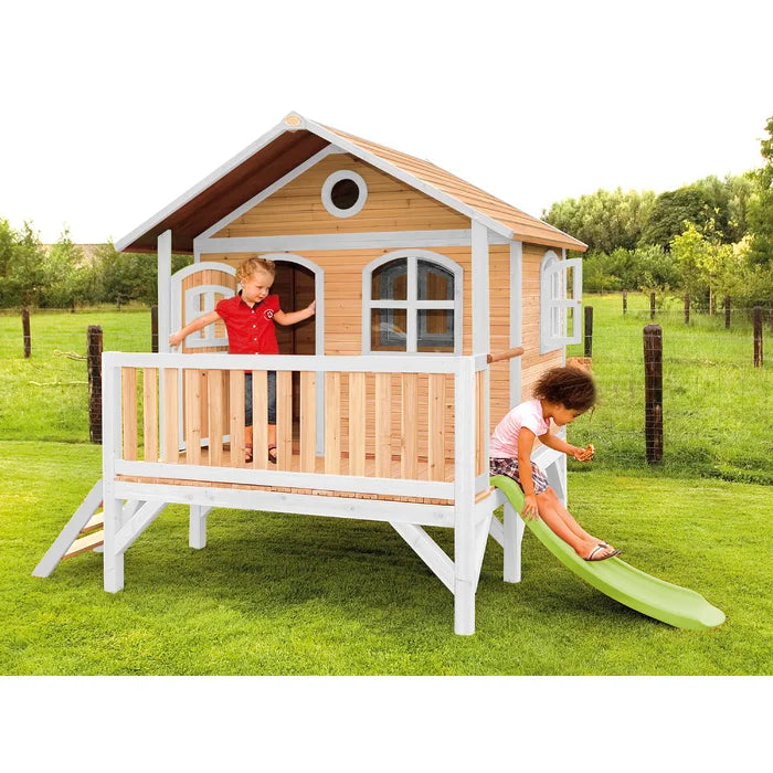 Kids Outdoor Wood Luxury Playhouse Cubbyhouse AXI 349cm W x 212cm D