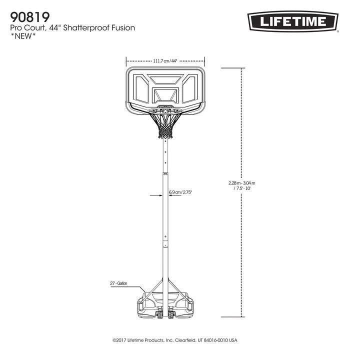 Outdoors Adjustable Portable Basketball Goal