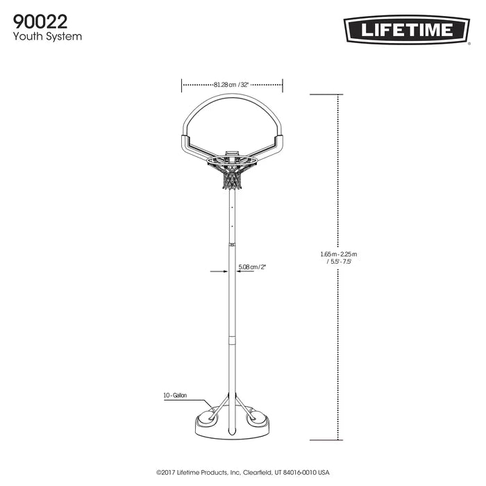 Outdoors Adjustable Portable Full-Size Basketball Hoop