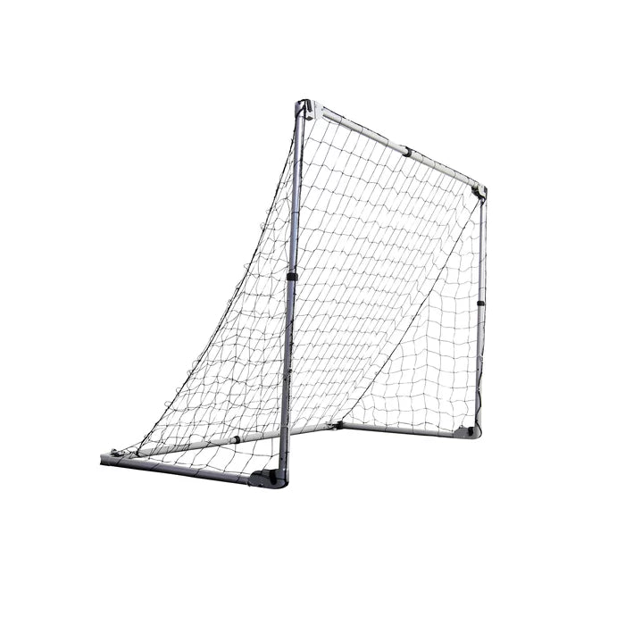 Soccer Goal Portable Folding Heavy Duty Nylon Net Black Silver Frame