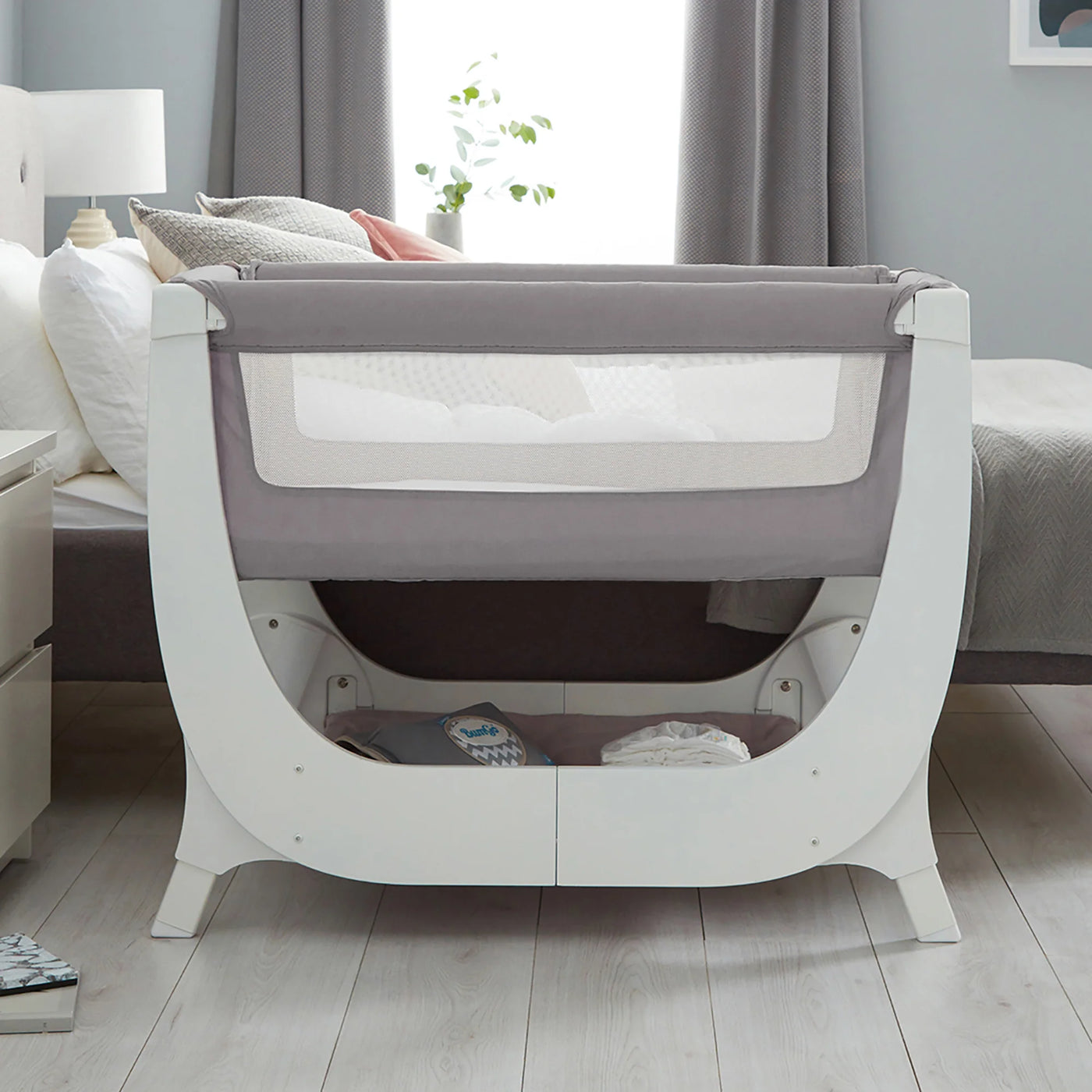 Contemporary Crib & Cot Sleep Solution (Dove or Stone Grey)