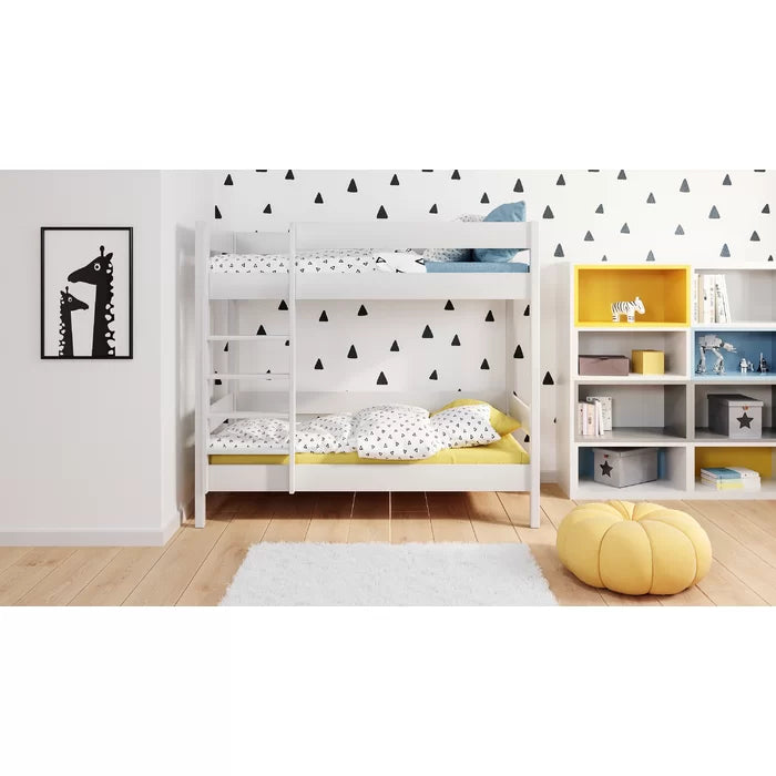 Contemporary Style Standard Bunk Bed (80 x 180 cm) - White