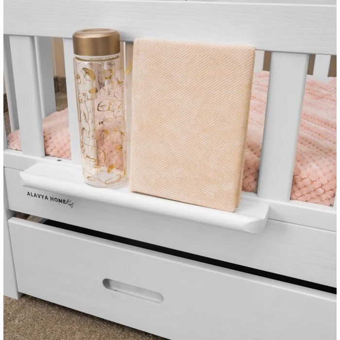 Stylish Kids Bed Standard with Drawers - White