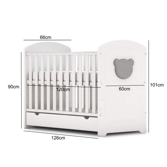 High Quality Baby Aqib Modern Style Baby Cot - White