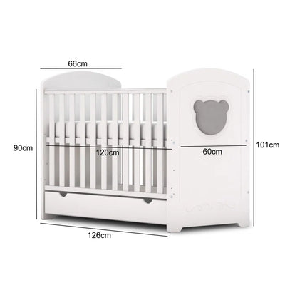 High Quality Baby Aqib Modern Style Baby Cot - White