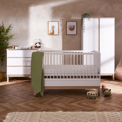 Nursery Furniture 3 Piece set Astrid Scandinavian Convertible Standard - Satin, White