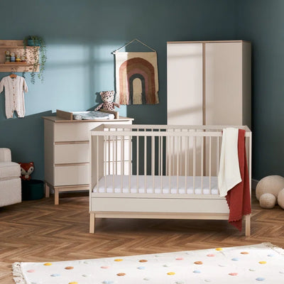 Nursery Furniture 3 Piece set Astrid Scandinavian Convertible Standard - Satin, White