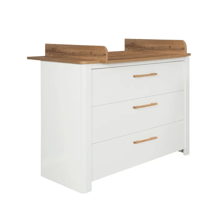 Stylish Kids Convertible 3 -Piece Nursery Furniture Set  in White/Oak