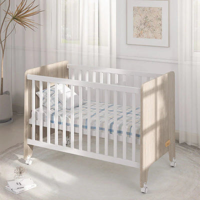 Stylish Boori Natty Compact Baby Cot - Barley White and Almond