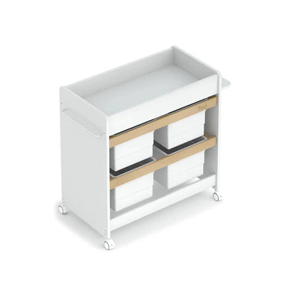 Modern Change Table Natty Storage Changer - Barley White and Almond