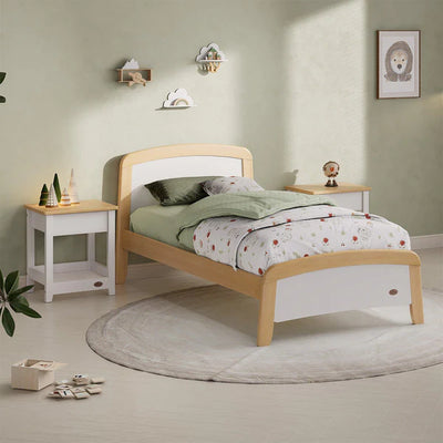 Kids Modern Style Single Bed - Barley White and Almond, Cherry and Almond, Blueberry and Almond