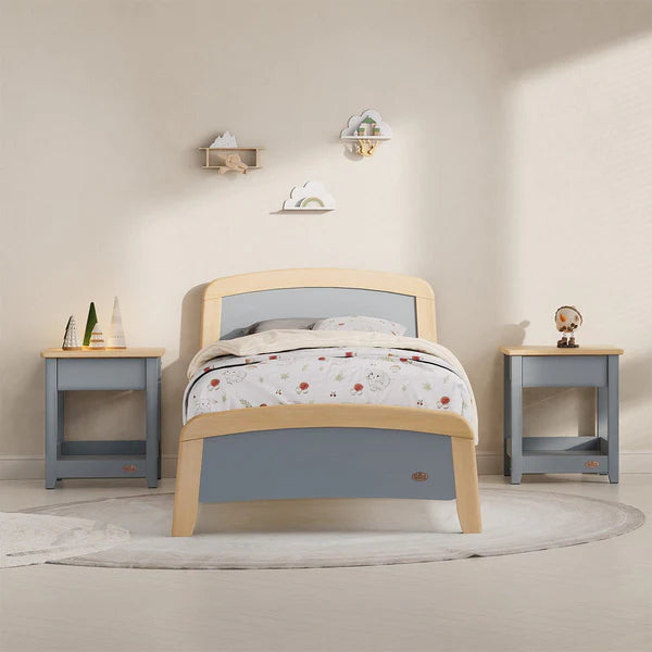 Kids Modern Style Single Bed - Barley White and Almond, Cherry and Almond, Blueberry and Almond