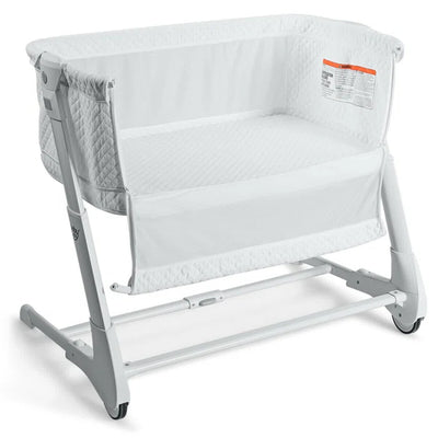 Stylish Dark Grey / Grey Baby 2-in-1 Bedside Crib with Mattress