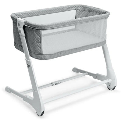 Stylish Dark Grey / Grey Baby 2-in-1 Bedside Crib with Mattress