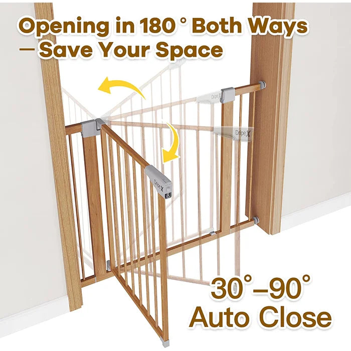 Dripex One-Handed Operation & Auto-Close Due to the dual-lock setting Baby Gate