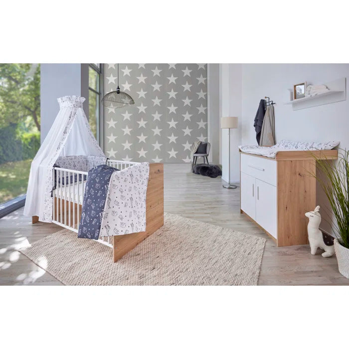 Stylish Baby Cot Schardt Babybett Pepe - White/Oak