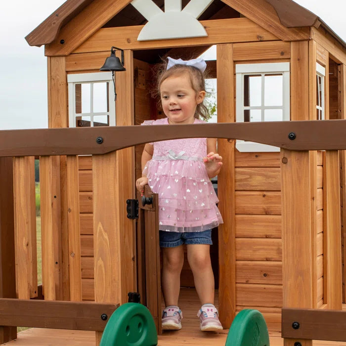 Kids Outdoors Cubby House 190cm W x 310cm D Outdoor Cedar Wood Playhouse