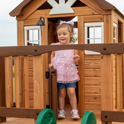 Kids Outdoors Cubby House 190cm W x 310cm D Outdoor Cedar Wood Playhouse