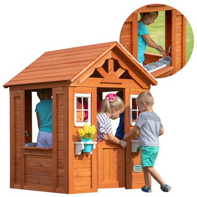 Kids Cubby House Cedar Wooden Playhouse