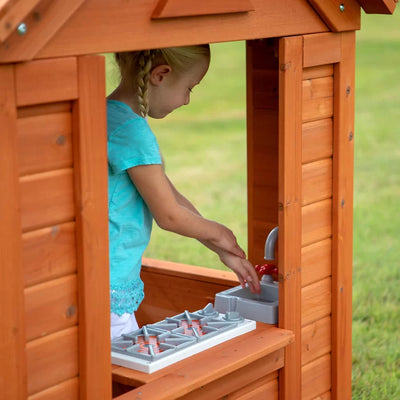 Kids Cubby House Cedar Wooden Playhouse