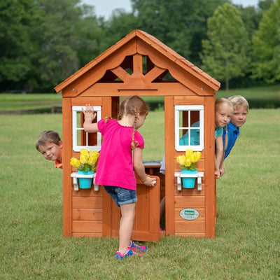 Kids Cubby House Cedar Wooden Playhouse