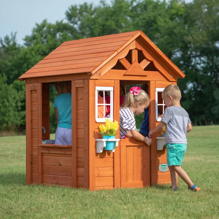 Kids Cubby House Cedar Wooden Playhouse