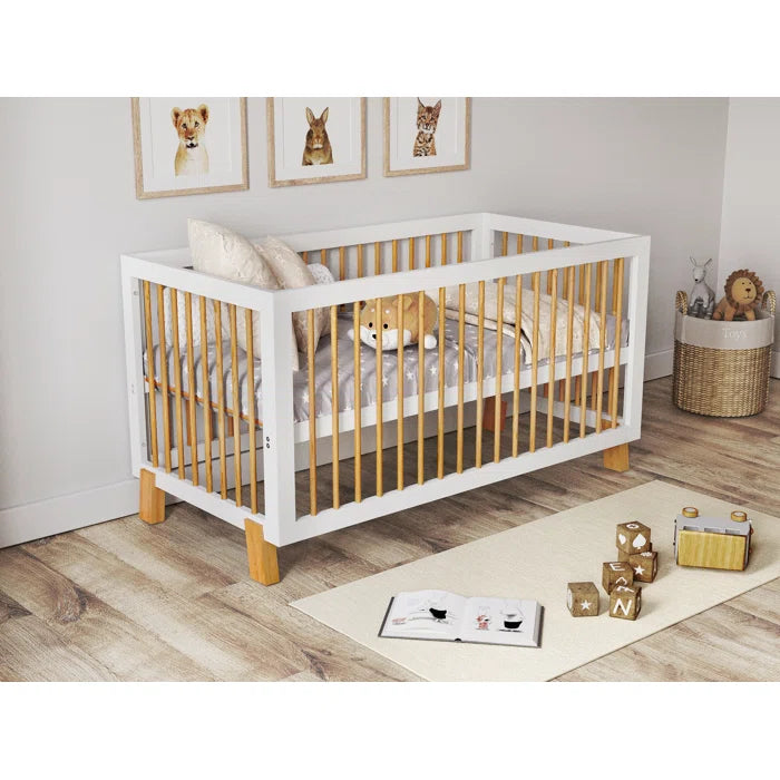 Modern Convertible Baby Style Cot Bed - White