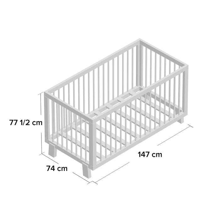 Baby Barling Modern Style Cot Bed - Anthracite/Pine