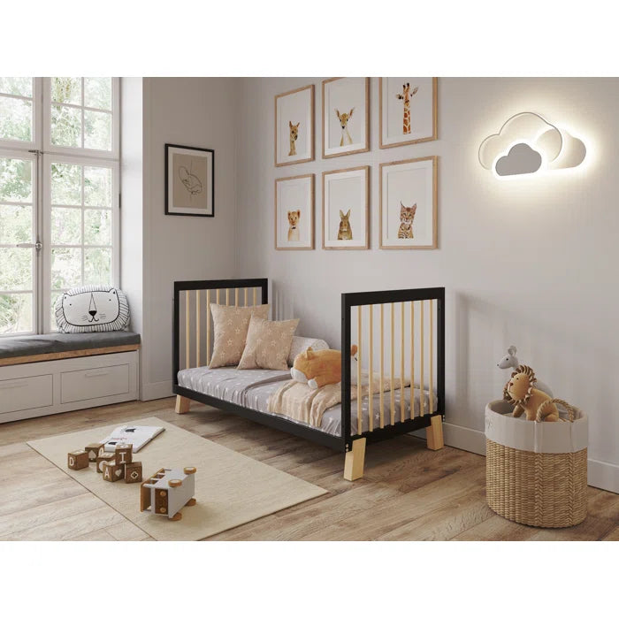 Baby Barling Modern Style Cot Bed - Anthracite/Pine