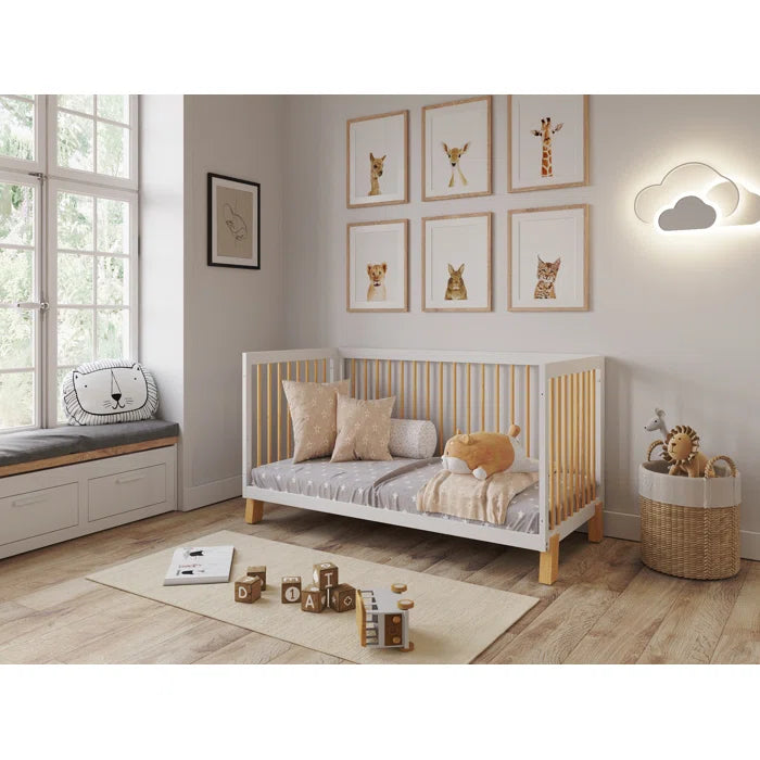 Modern Convertible Baby Style Cot Bed - White