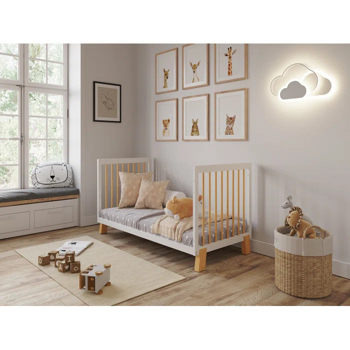 Modern Convertible Baby Style Cot Bed - White