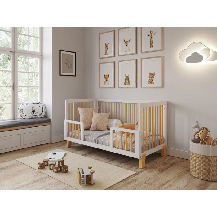 Modern Convertible Baby Style Cot Bed - White