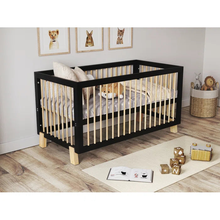 Baby Barling Modern Style Cot Bed - Anthracite/Pine