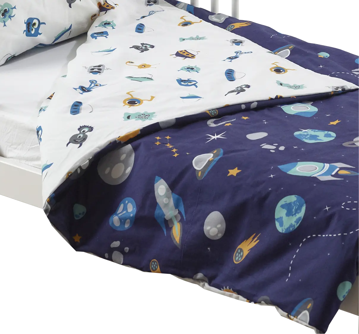 Kids Space Mission 3000 White Harper House Bed Bundle