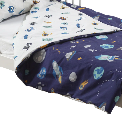 Kids Space Mission 3000 White Harper House Bed Bundle