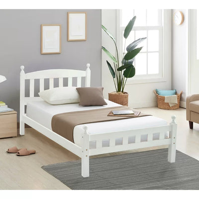 Kids Contemporary Bed Frame - White