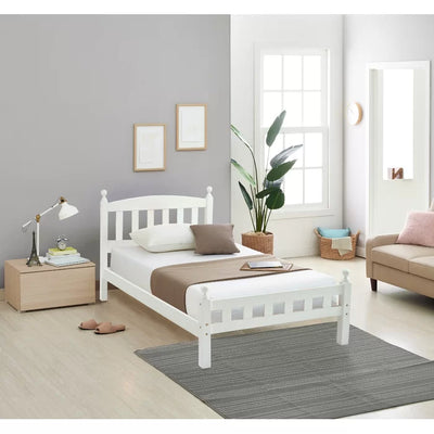 Kids Contemporary Bed Frame - White