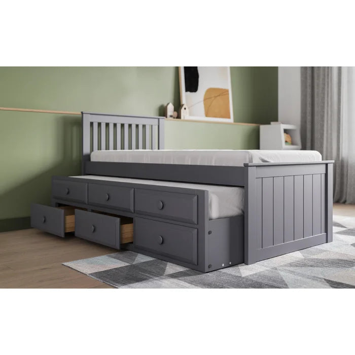 Modern Kids Single (3') Standard with Trundle - Grey