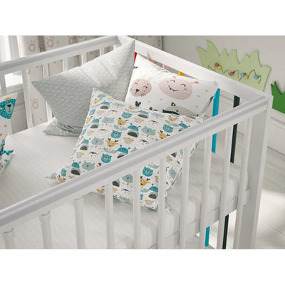 Stylish White Summer Rainbow-Designed Baby Cot Bed