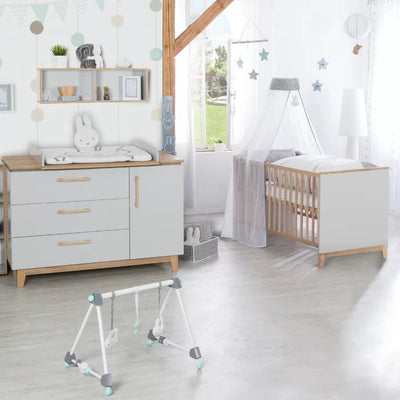 Modern Style High Quality Cot Bed 3 Piece Nursery Furniture Set