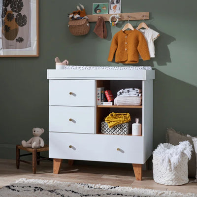 Beautiful Modern Changing Unit -  White/Rosewood