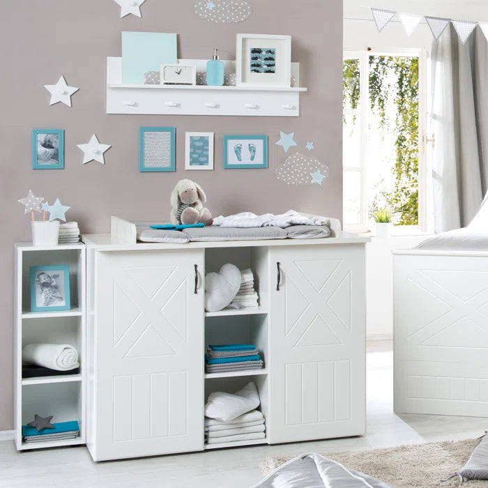 Contemporary Convertible 2 -Piece Nursery Furniture Set - White