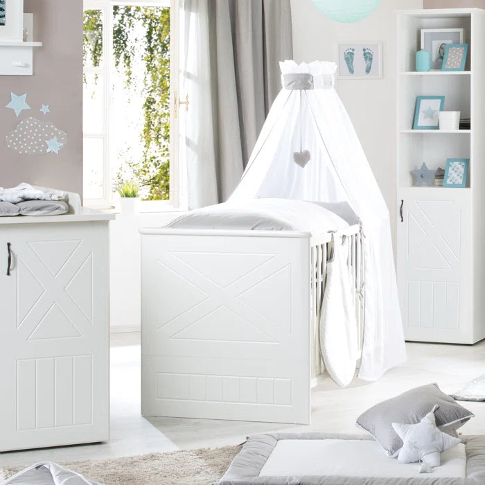 Contemporary Convertible 2 -Piece Nursery Furniture Set - White