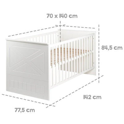 Contemporary Convertible 2 -Piece Nursery Furniture Set - White